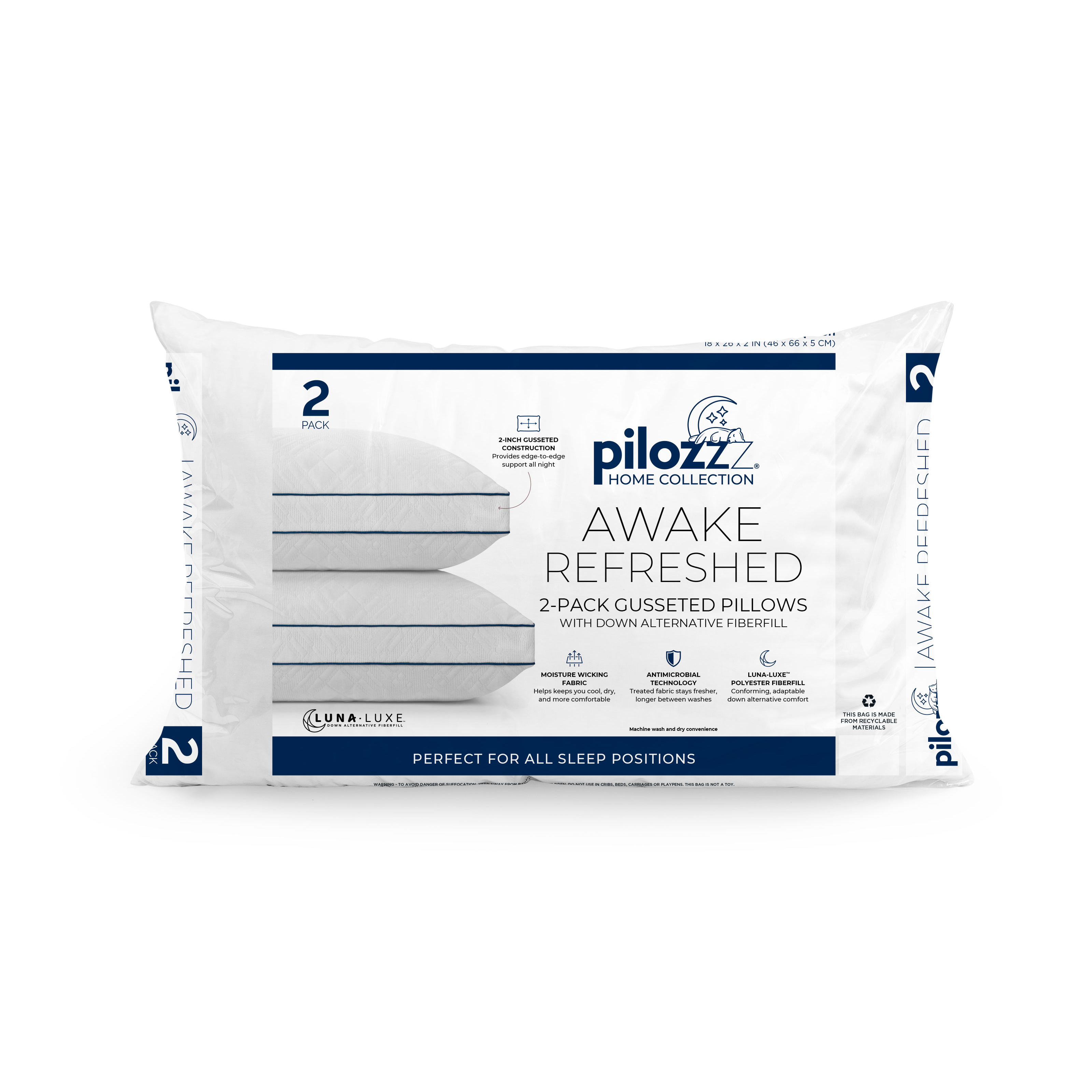 Luxury Knit Awake Refreshed Down Alternative Pillows | 2-Pack